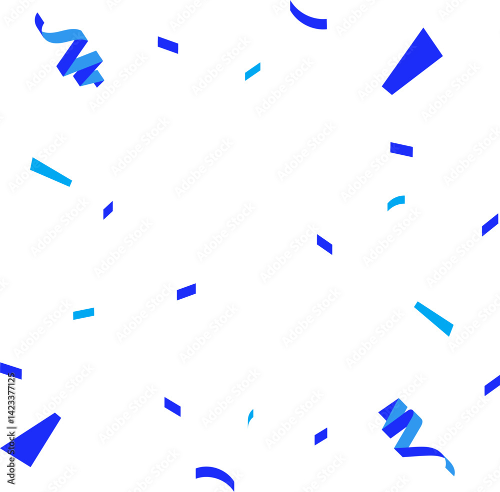 Fototapeta premium blue confetti celebrations,bright color,simple design,vector illustration