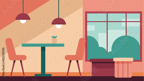 Stylish Cafe Corner Interior With Soft Textures