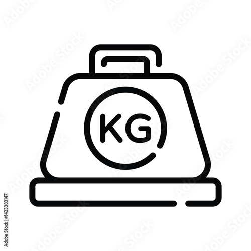 An editable linear style icon showing weight tool
