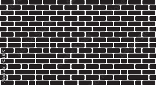 Brick Wall Silhouette Vector Pattern Illustration