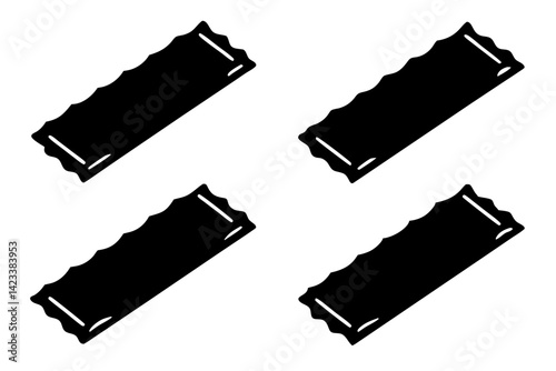 set of Gum Pack silhouette vector illustration
