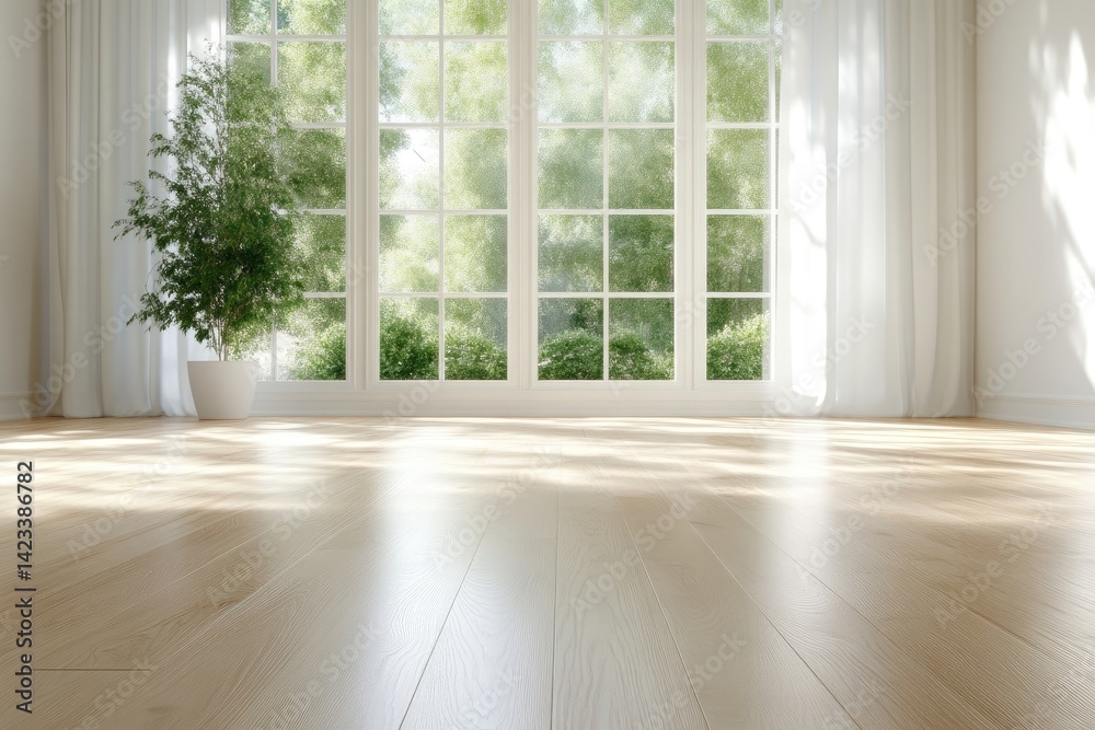 custom made wallpaper toronto digitalEmpty room with large windows, natural light, hardwood floor.  Sunlight streams through