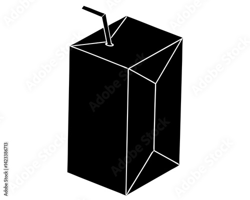 Juice Box silhouette vector illustration
