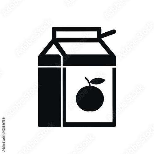 Juice Box icon silhouette vector illustration