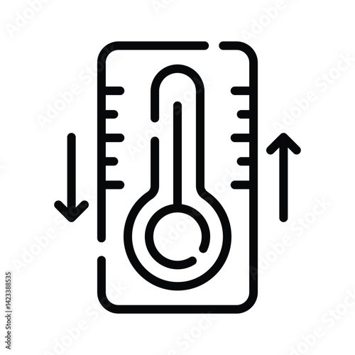 Temperature changes icon designed in outline style