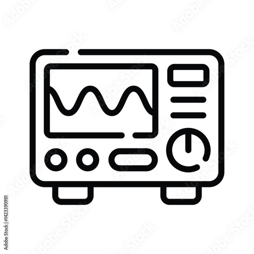 Oscilloscope outline style icon, ready for premium download