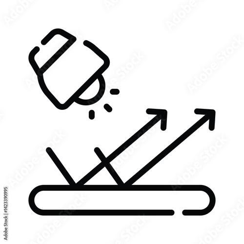 Easy to use linear style icon of light reflection