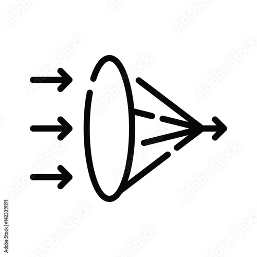Check this amazing line style icon of convex lens