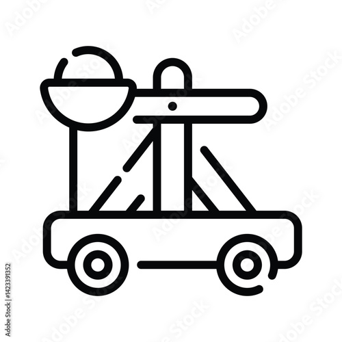 Get a glimpse of this trendy line icon of catapult