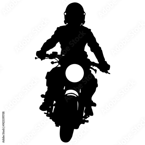 Motorcycle Rider Silhouette Graphic Adventure Bike Illustration Vector Art