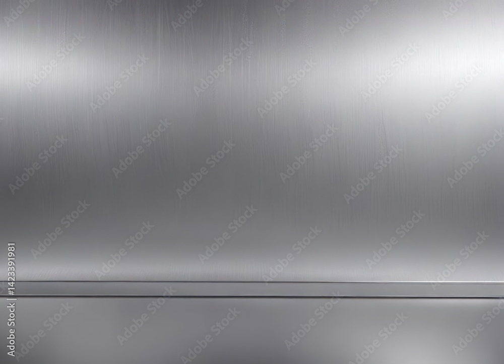 Sleek silver metallic background with subtle texture, reflecting light , industrial, light