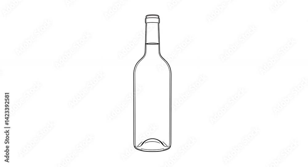 Simple line art wine bottle illustration minimalist design graphic beverage alcohol Simple line art wine bottle illustration minimalist design graphic beverage alcohol
