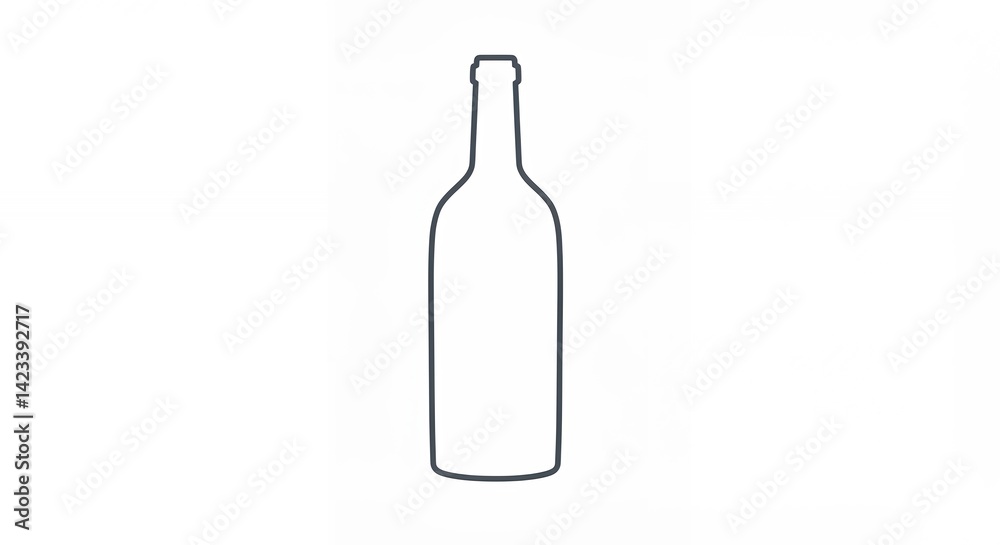 Simple line drawing wine bottle graphic design element Simple line drawing wine bottle graphic design element