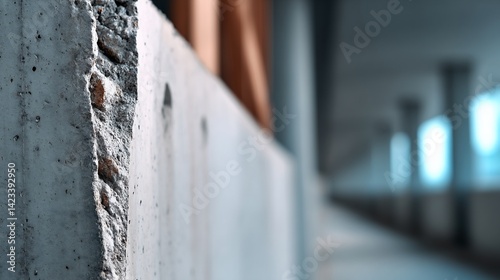 Close-up view of a concrete wall section