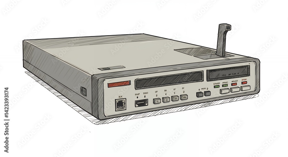 Obraz premium Vintage electronic device retro communication equipment technology history