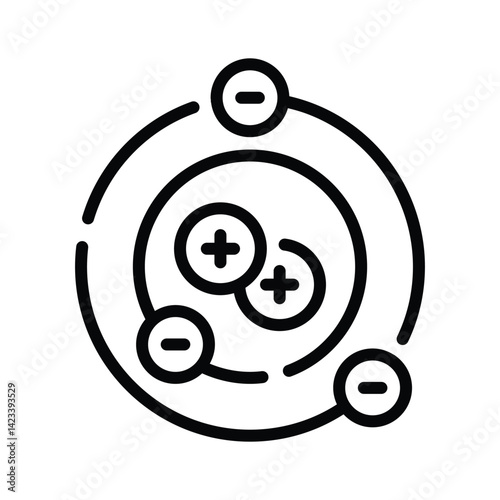 A well designed line style icon of proton