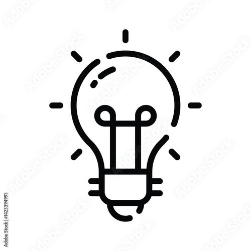 Latest icon of light designed in outline style