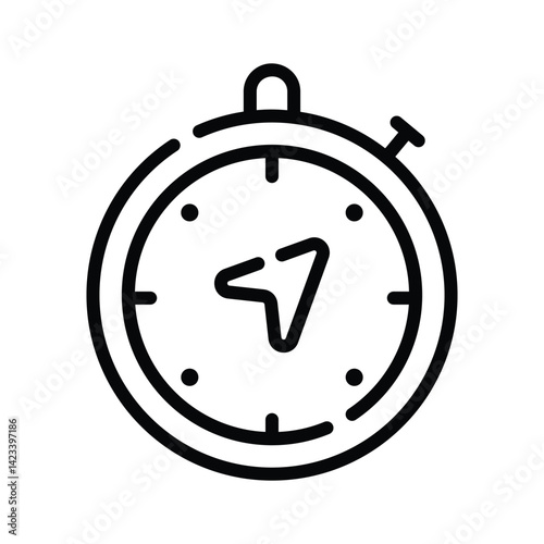 Trendy line style icon of compass tool