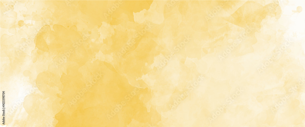 Obraz premium Vector yellow watercolor background design.