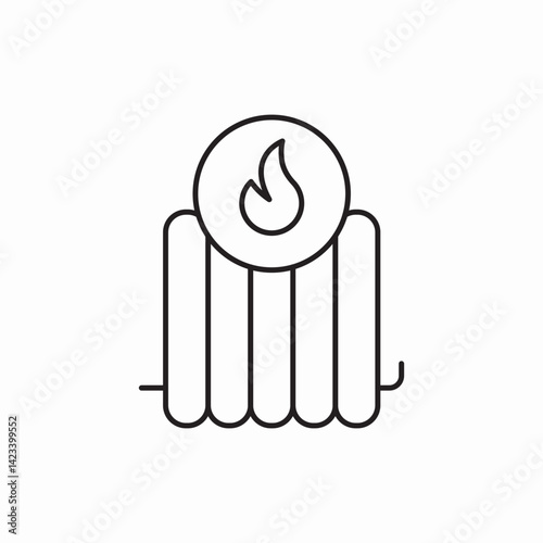radiator hot icon vector sign