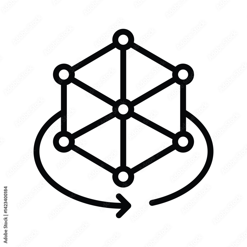 Premium outline style icon of hexagonal structure Premium outline style icon of hexagonal structure