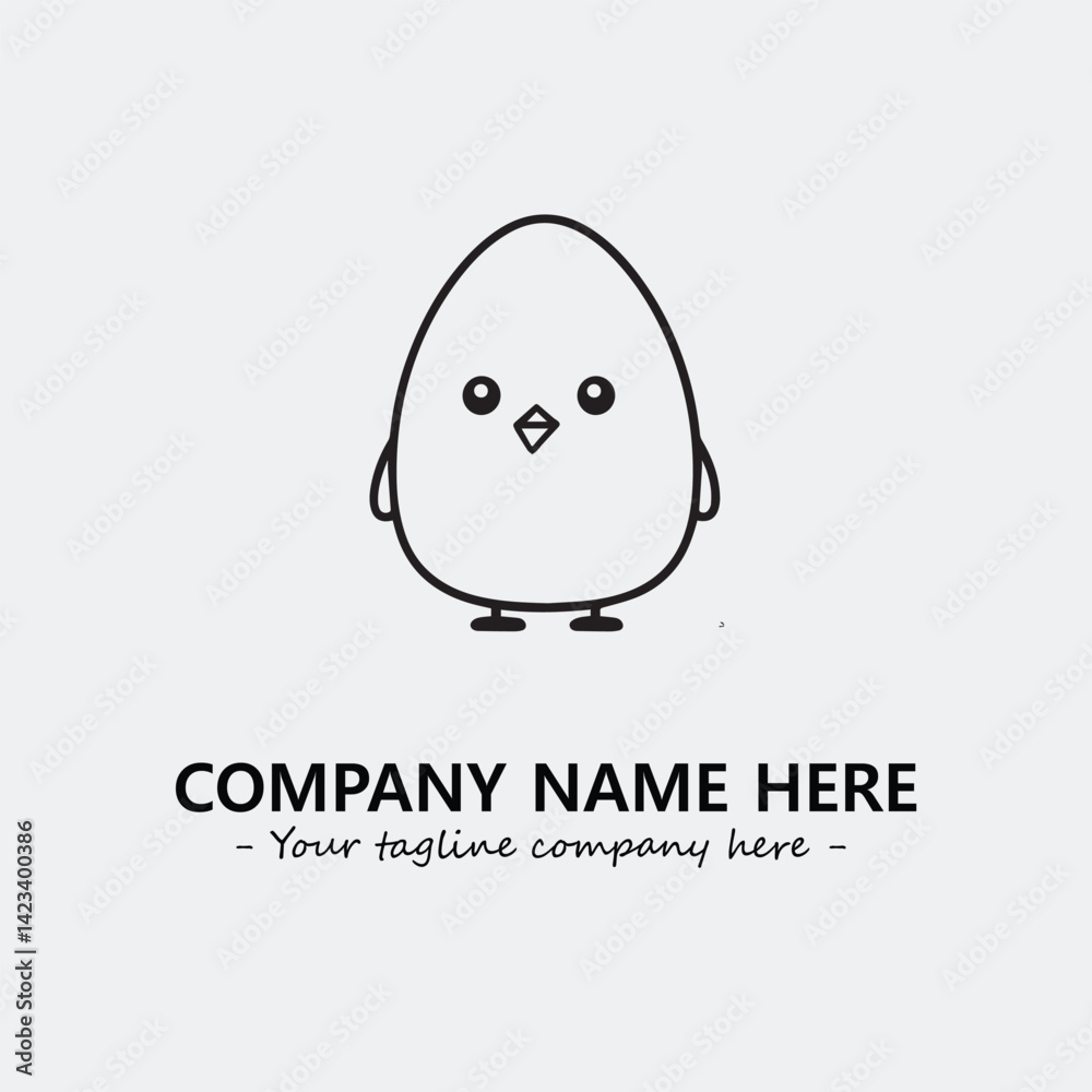 Egg cartoon illustration black and white for logo company vector image
Egg cartoon illustration black and white for logo company vector image