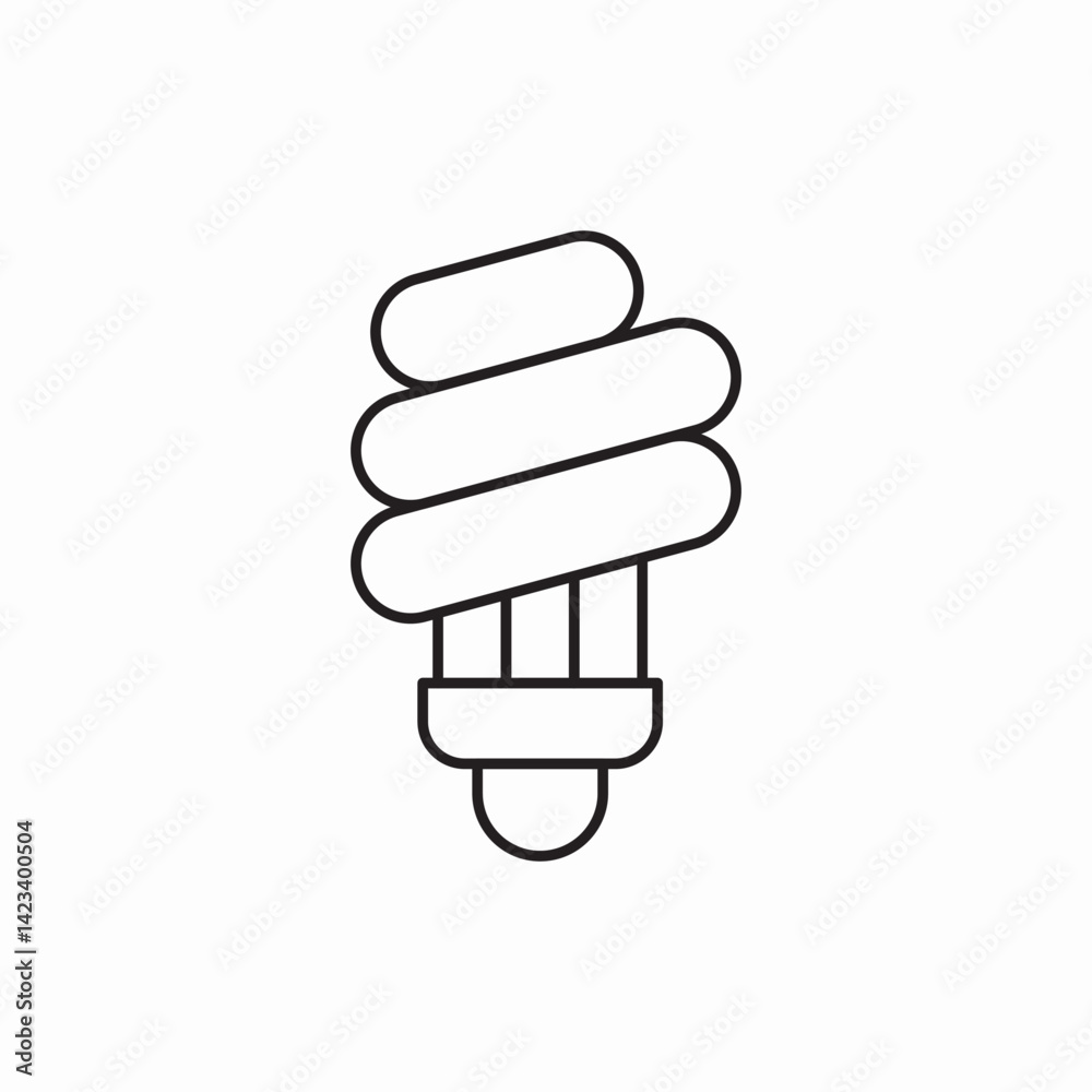 spyral bulb energy saving light bulb icon vector sign spyral bulb energy saving light bulb icon vector sign