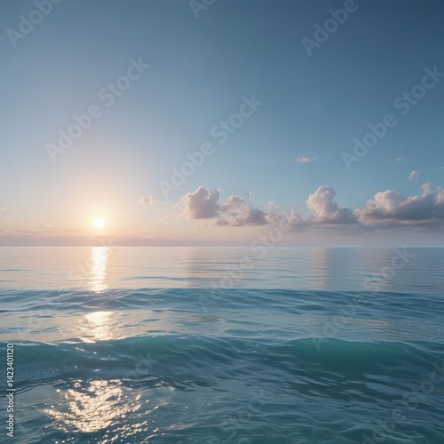 Gentle aqua to sky blue fade, ethereal, dreamlike ocean scene ,  hue,  summer