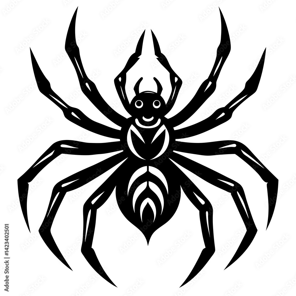 Obraz premium Creepy Halloween spider vector in AI format with a clean white background