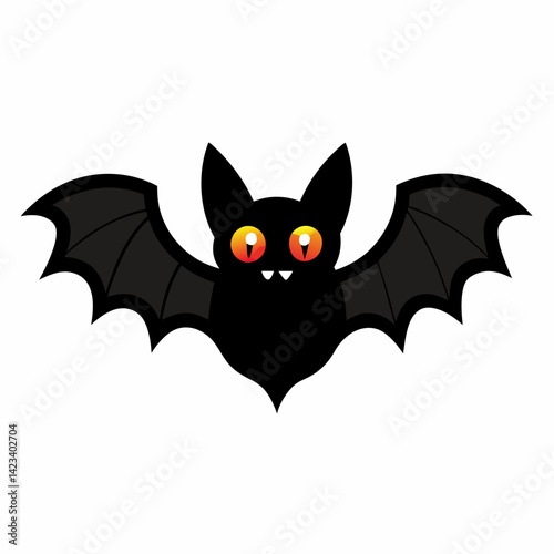 High-quality Halloween bat vector with white background. Perfect for microstock, digital design, print, and web projects. AI format included.