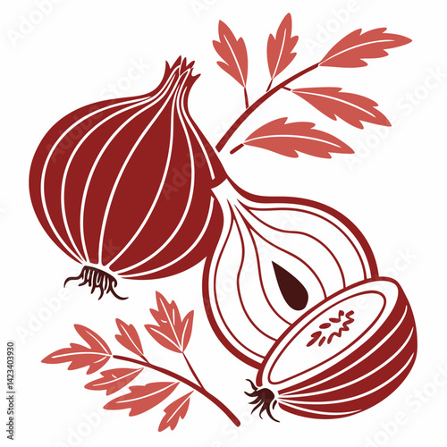 Onion silhouette vector illustration