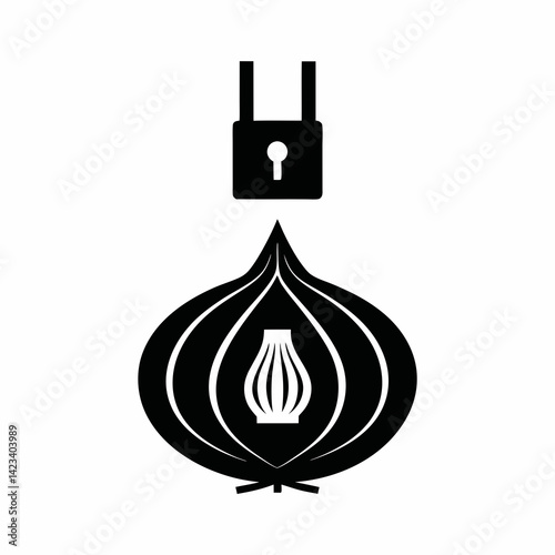 Onion silhouette vector illustration