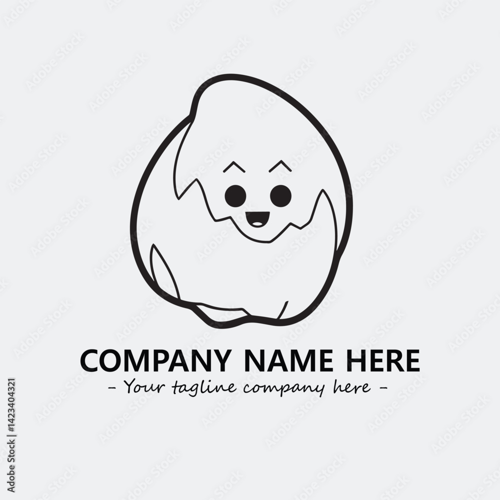 Egg cartoon illustration black and white for logo company vector image
Egg cartoon illustration black and white for logo company vector image