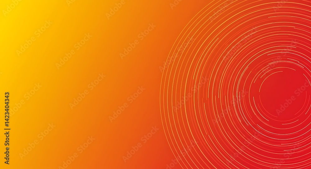 Radiating Circular Lines on Vibrant Orange-Red Gradient Backdrop: Modern Abstract Design for Technology, Energy, or Warmth Visuals, Suitable for Presentations Radiating Circular Lines on Vibrant Orange-Red Gradient Backdrop: Modern Abstract Design for Technology, Energy, or Warmth Visuals, Suitable for Presentations