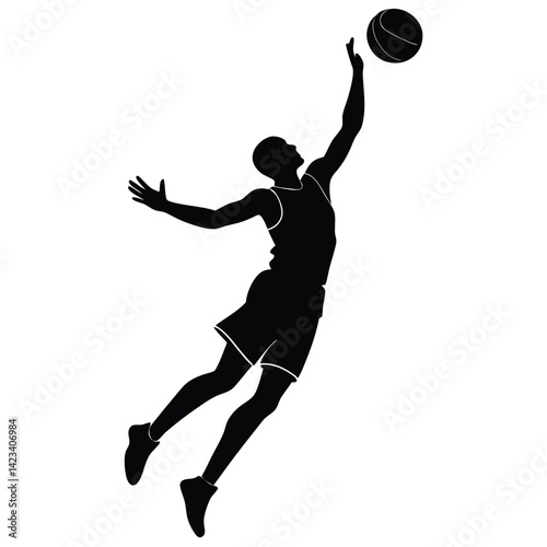 Basketball Player Jumping for Rebound