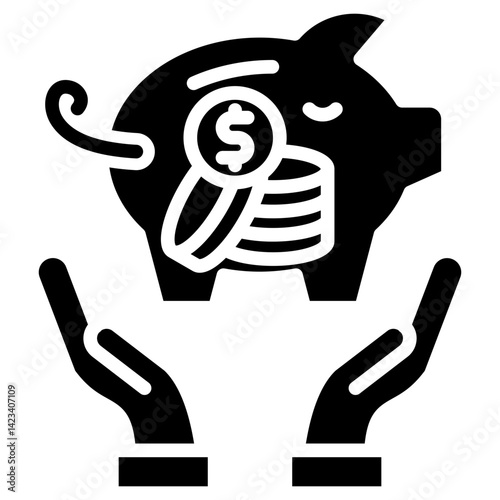 Savings glyph icon