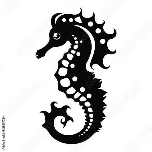 Seahorse minimal black silhouette