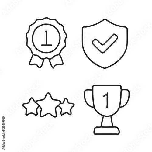 vector illustration of Benefits elements in one line style