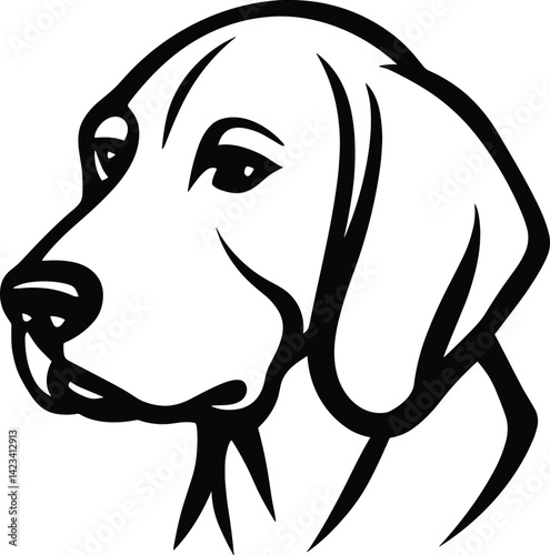 American Foxhound Dog Head Silhouette Vector Illustration
