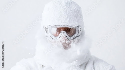 Frozen outdoorsman in extreme cold