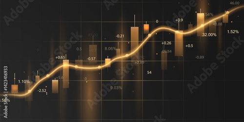 business vector illustration design Stock market charts or Forex trading charts for business and finance ideas.