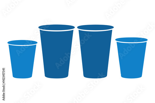 set of Plastic Cup silhouette vector illustration