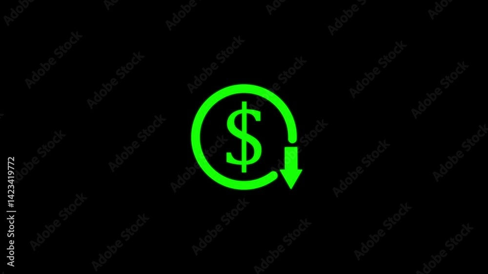 dollar down icon symbol. dollar down icon symbol.