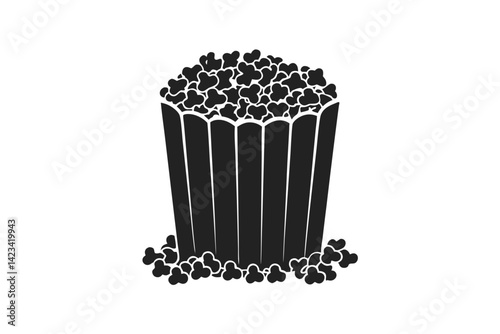 Popcorn Bucket silhouette vector illustration