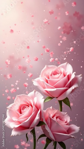 Soft pink roses, gentle light, elegant floral backdrop, photography, wallpaper, wedding