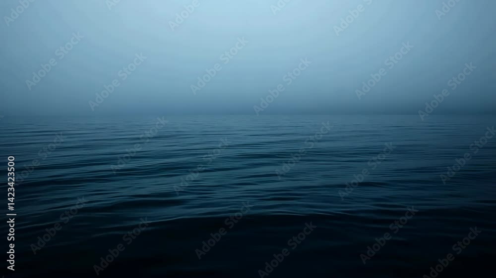 Mysterious morning fog blankets a serene ocean, creating a tranquil escape for nature lovers at dawn Generative AI