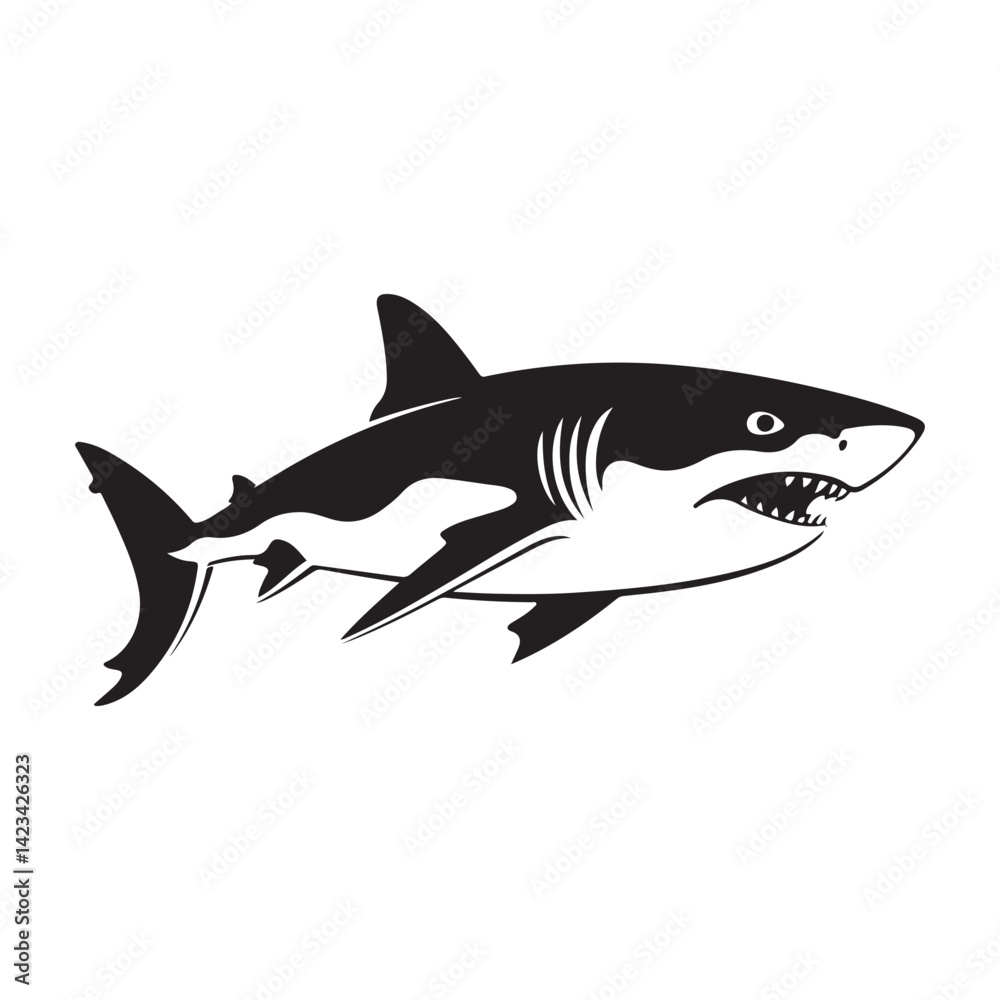 Shark minimalist silhouette design vector art Shark minimalist silhouette design vector art