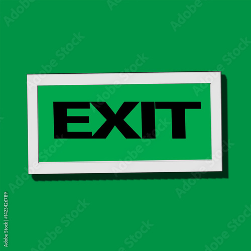 A simple, clean graphic of an emergency exit sign.