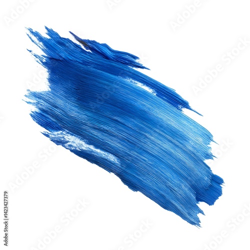 blue paint brush strokes in watercolor isolated against white background