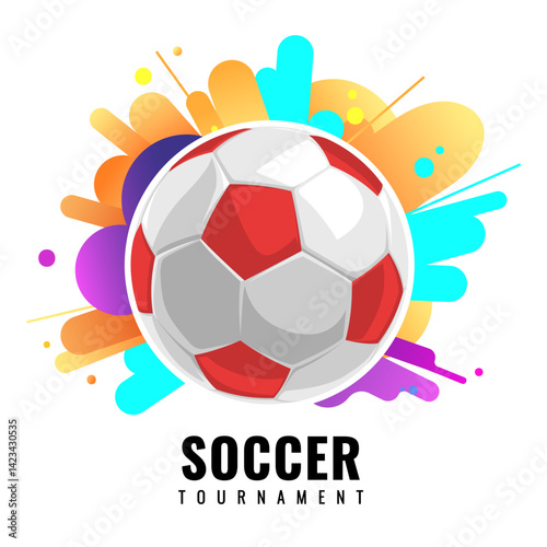 Soccer ball football tournament or club icons. Symbol or emblem. vector illustration